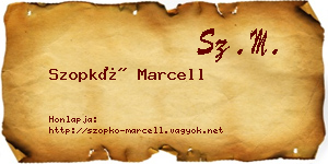 Szopkó Marcell névjegykártya